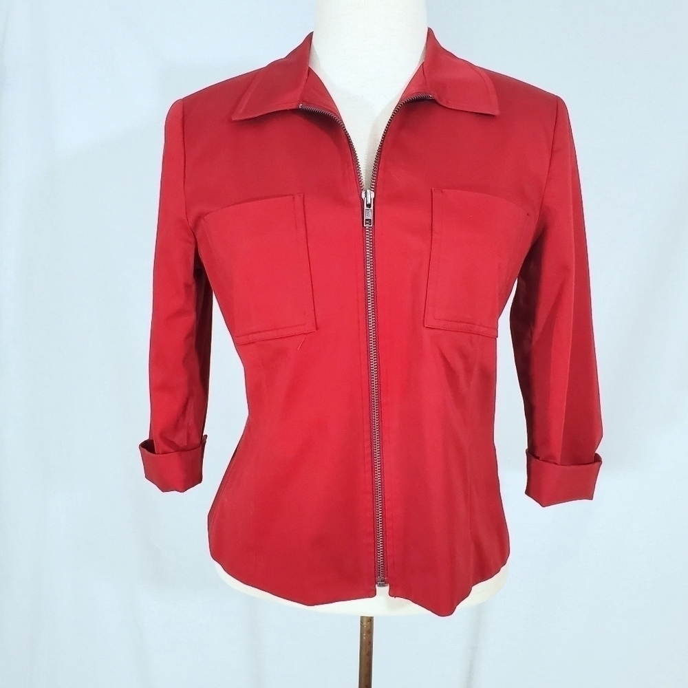 Jones New York Red Zip Up Jacket